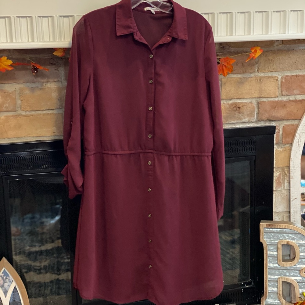 Purple Long Sleeve Dress